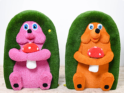 Топиари композиция ежики Лори и Лари, h=160см - газон Eco + Deluxe