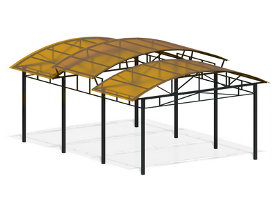 Тренажерная беседка на раме для уличных тренажёров 3 секции Галерея спорта